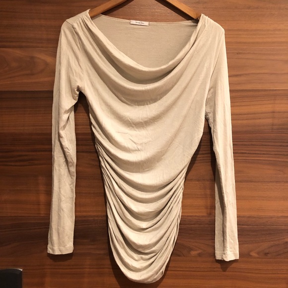 Long Sleeve Nude Blouse